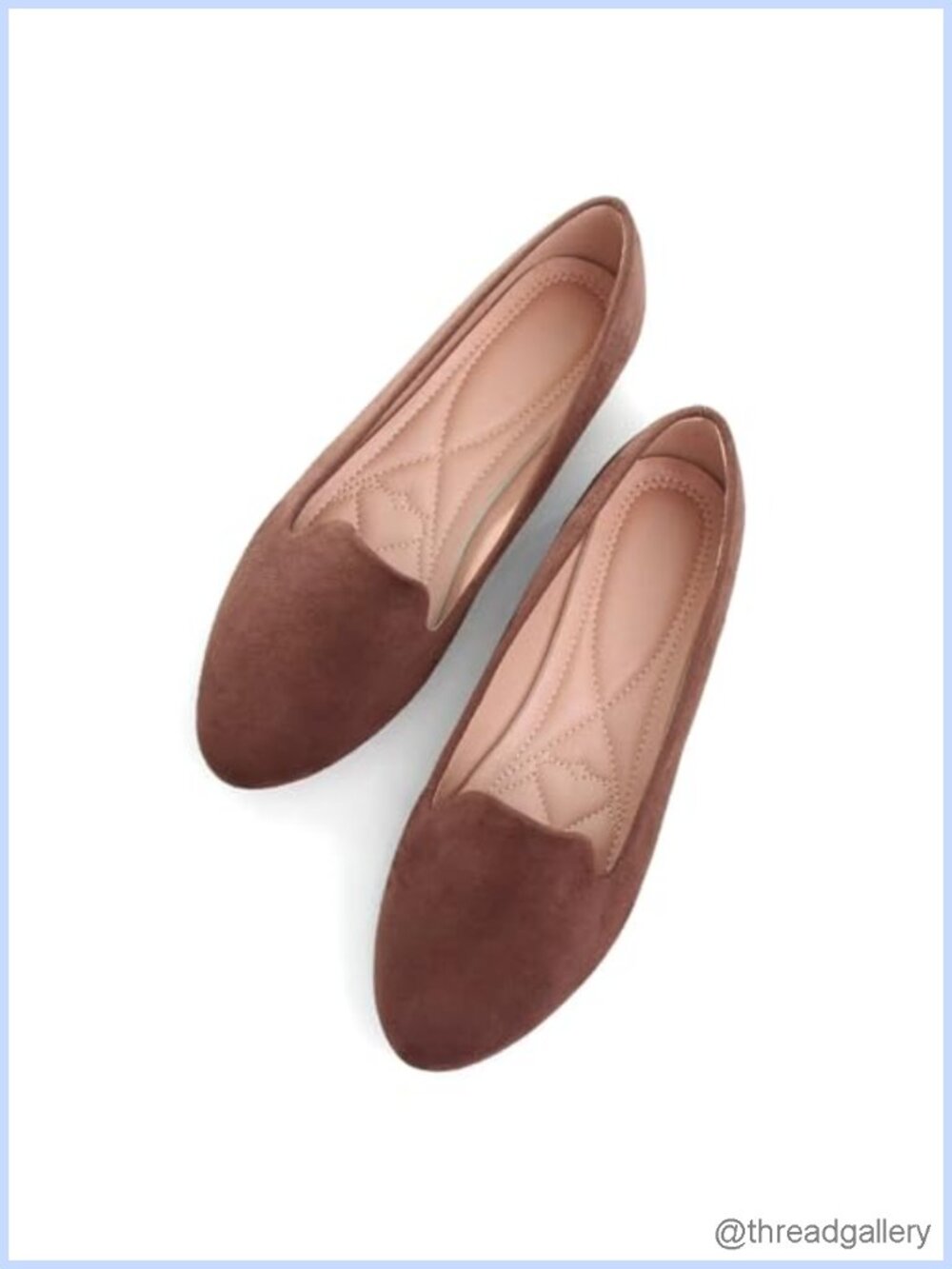 Comfortable Ballet Flats Vegan Suede Round Toe Slip-On